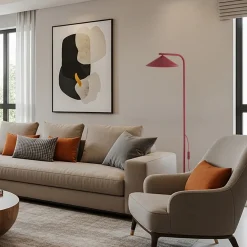 Lampade Da Terra-Selezionato da Mazzolaluce Piantana rossa design minimal da lettura per salotto