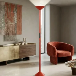 Lampade Da Terra-Fabas Luce Piantana rossa moderna led 50w 2700k 3200k 4000k tratto