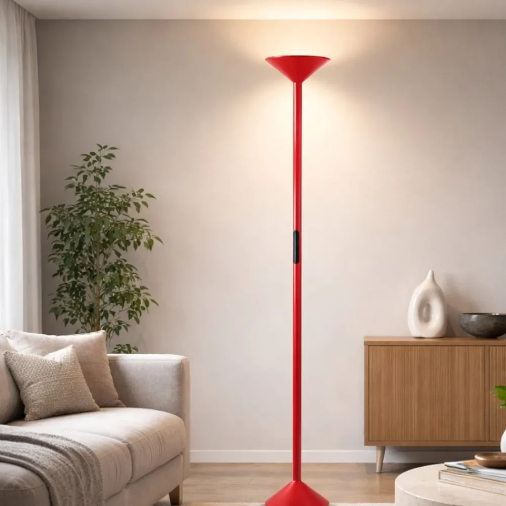 Lampade Da Terra-Fabas Luce Piantana rossa moderna led 50w 2700k 3200k 4000k tratto