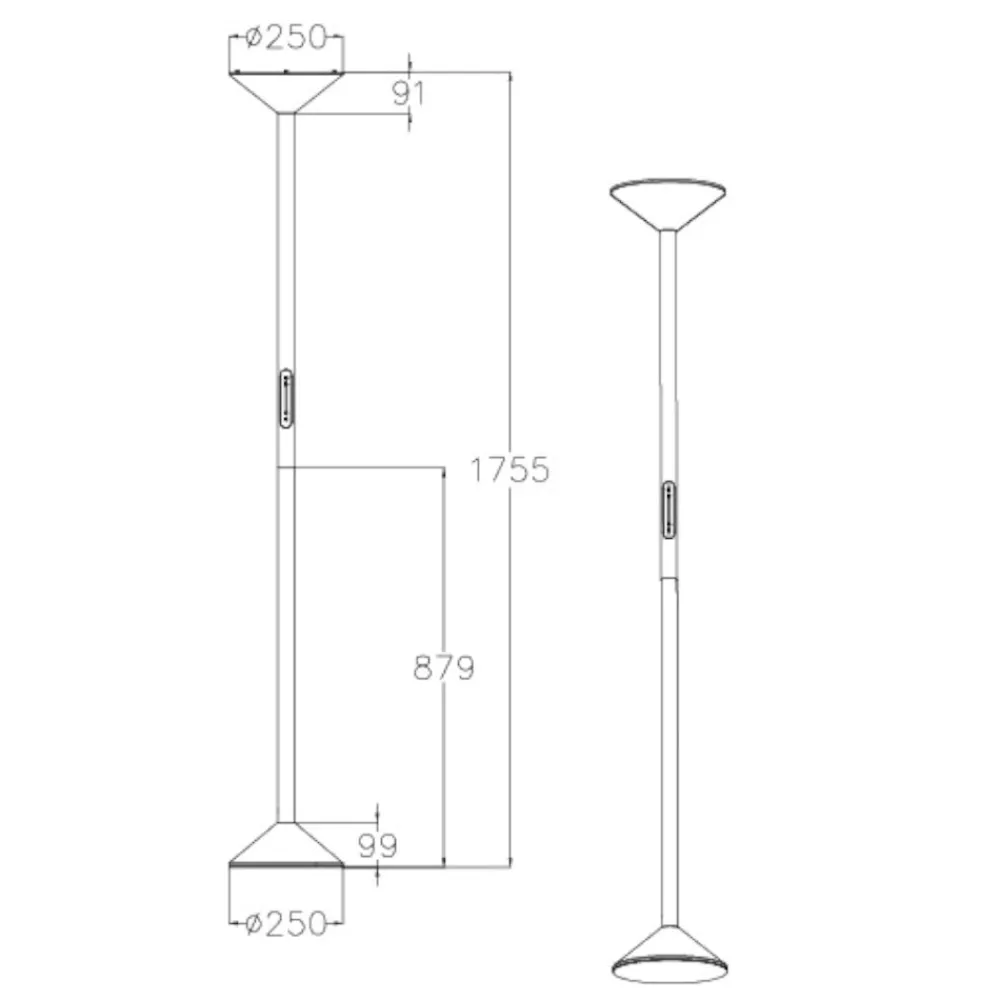 Lampade Da Terra-Fabas Luce Piantana rossa moderna led 50w 2700k 3200k 4000k tratto