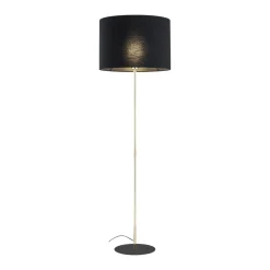 Lampade Da Terra-Selezionato da Mazzolaluce Piantana stile contemporaneo oro lucido paralume nero