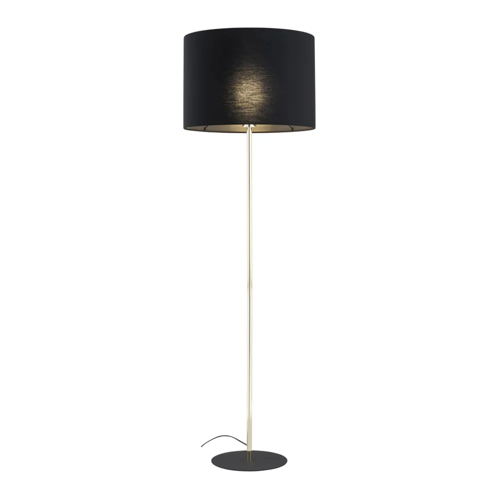 Lampade Da Terra-Selezionato da Mazzolaluce Piantana stile contemporaneo oro lucido paralume nero