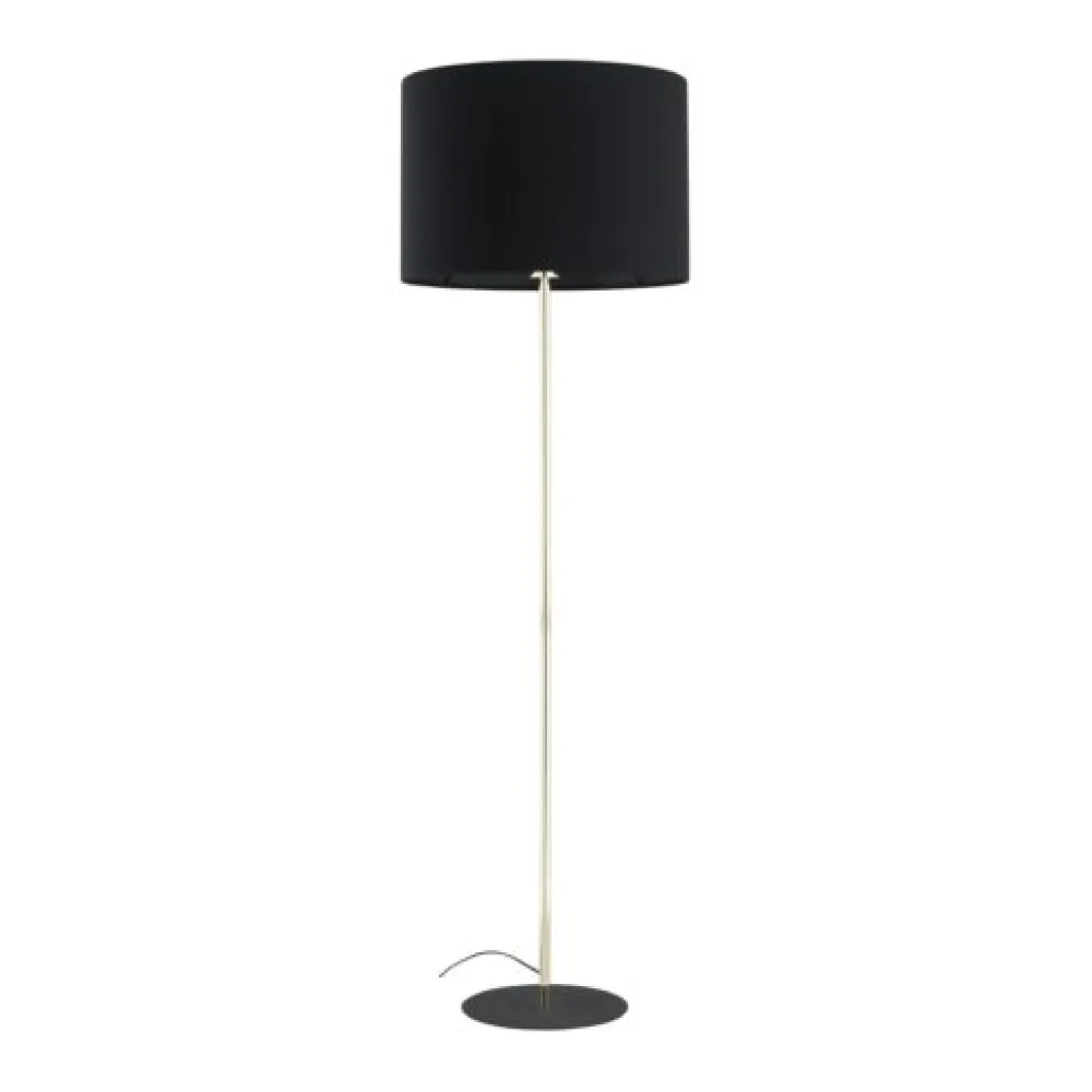 Lampade Da Terra-Selezionato da Mazzolaluce Piantana stile contemporaneo oro lucido paralume nero