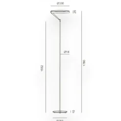 Lampade Da Terra-Vivida International Piantana titanio vivida meridiana moderna led 27w 3000k 4000k