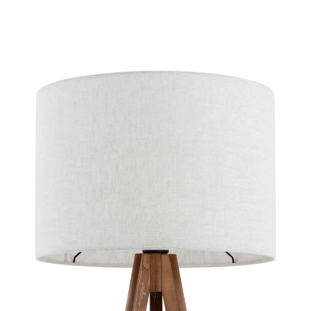 Lampade Da Terra-Selezionato da Mazzolaluce Piantana tre piedi di legno noce scandinavo paralume lino