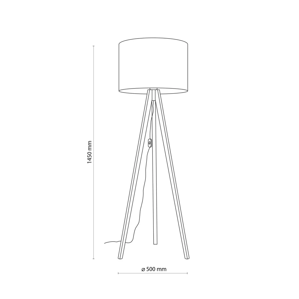 Lampade Da Terra-Selezionato da Mazzolaluce Piantana tre piedi di legno noce scandinavo paralume lino