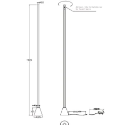 Lampade Da Terra-Selezionato da Mazzolaluce Piantana tubo led 26w 2700k 4000k dimmerabile moderna caffe