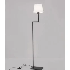 Lampade Da Terra-Selezionato da Mazzolaluce Piantane da salotto minimalista metallo nero paralume bianco