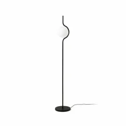 Lampade Da Terra-Selezionato da Mazzolaluce Piantane da terra vetro nero opaco vetro bianco led 3000k dimmerabile