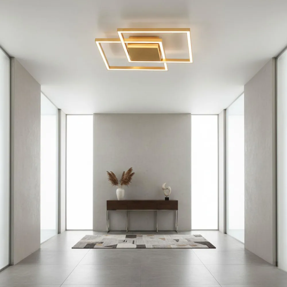 Plafoniere Moderne-Selezionato da Mazzolaluce Piccola plafoniera camera da letto in metallo foglia oro led 3000k