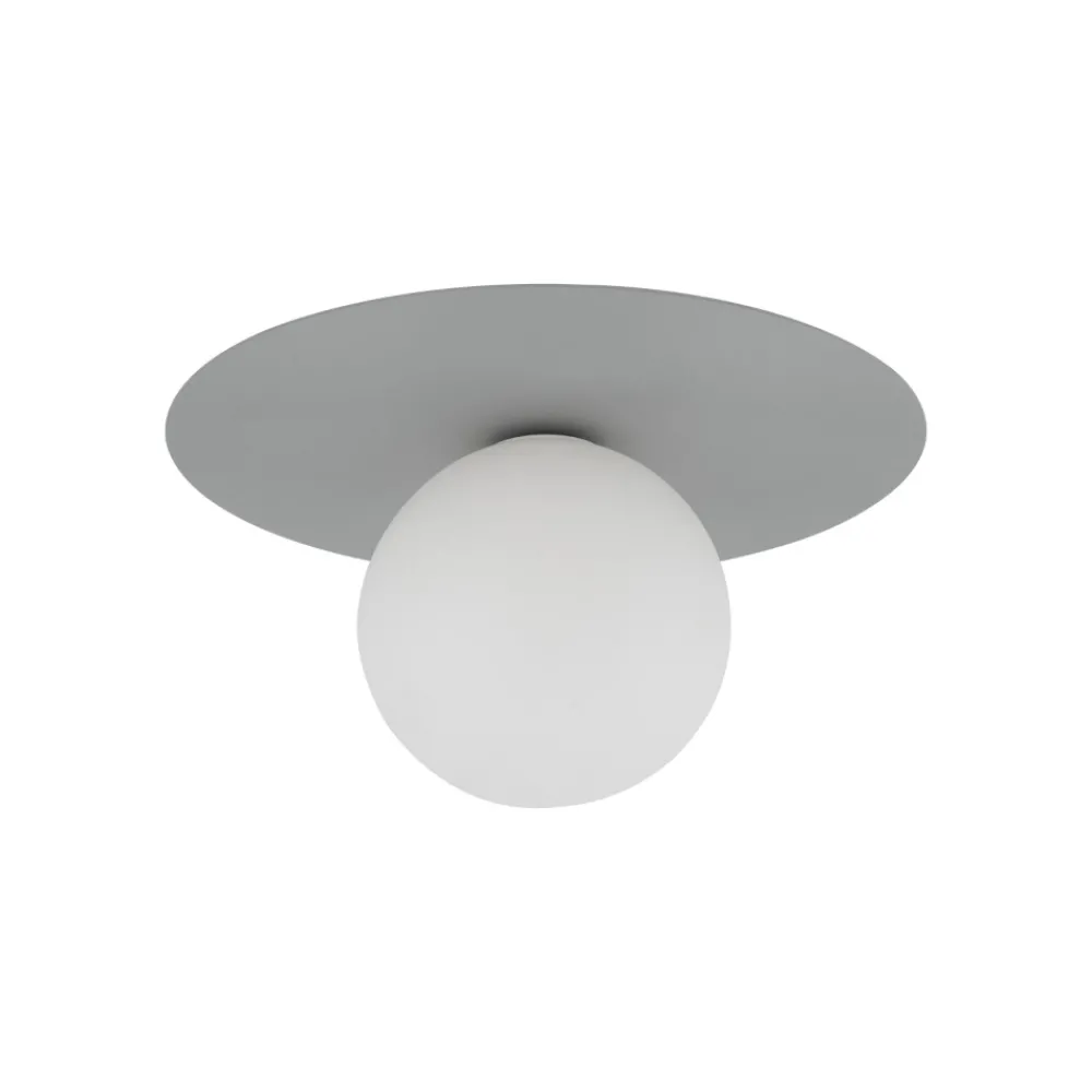 Plafoniere Moderne-Selezionato da Mazzolaluce Piccola plafoniera moderna con sfera vetro bianco