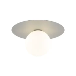 Plafoniere Moderne-Selezionato da Mazzolaluce Piccola plafoniera moderna con sfera vetro bianco