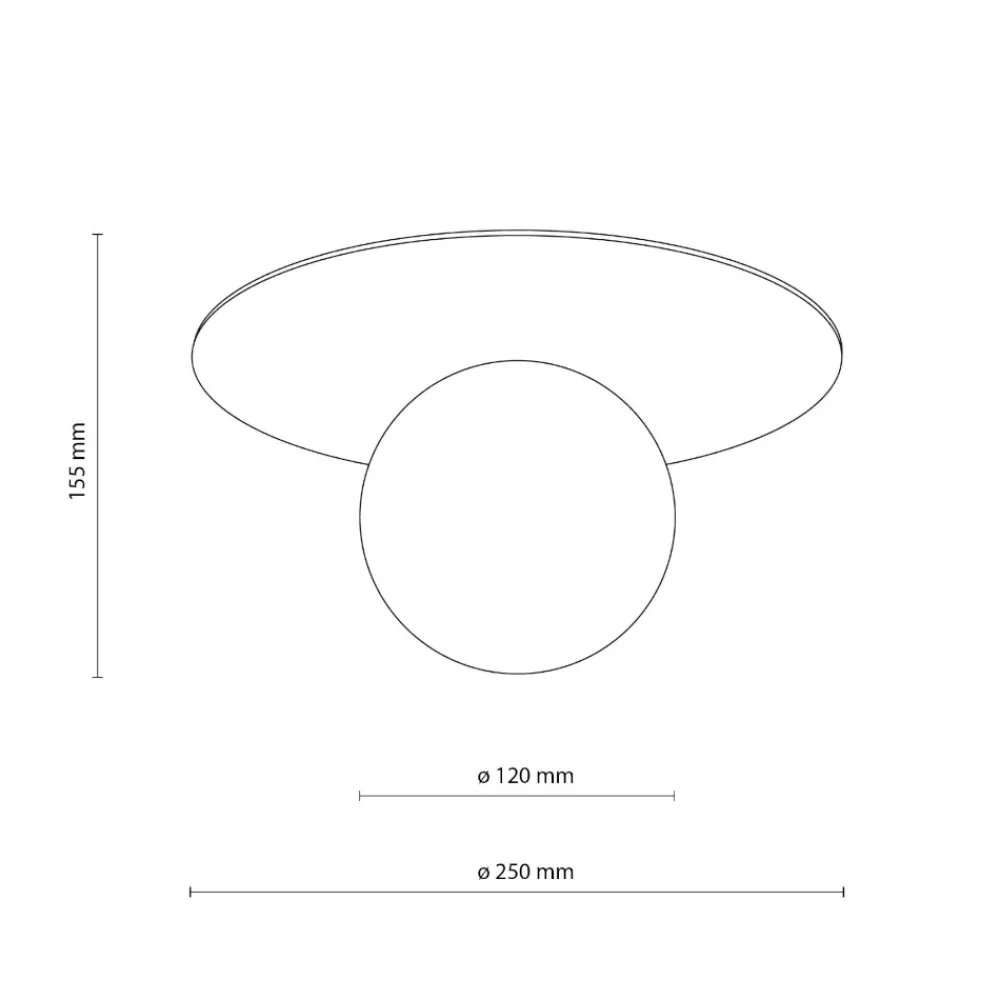 Plafoniere Moderne-Selezionato da Mazzolaluce Piccola plafoniera moderna con sfera vetro bianco