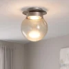 Plafoniere Moderne-Miloox Piccola plafoniera moderna da cucina jotto grigio sfera vetro trasparente