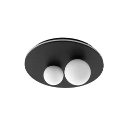 Plafoniere Moderne-Selezionato da Mazzolaluce Piccola plafoniera moderna nera 40 cm bocce vetro opaco led 3000k dimmerabile