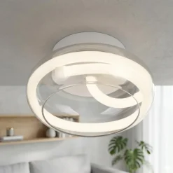 Plafoniere Moderne-Selezionato da Mazzolaluce Piccola plafoniera moderna vetro trasparente led 11w 4000k dimmerabile