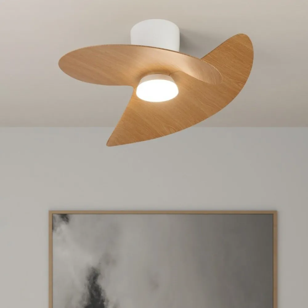 Ventilatori Da Soffitto-Selezionato da Mazzolaluce Piccolo ventilatore da soffitto led cct bianco e pale legno max 13mq