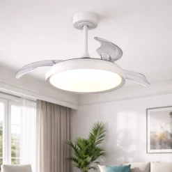 Ventilatori Da Soffitto-Selezionato da Mazzolaluce Piccolo ventilatore pale a scomparsa stanza 13mq bianco led cct motore silenzioso