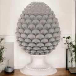 Soprammobili Moderni-Bongelli Preziosi Pigna ceramica grigia h35 soprammobile
