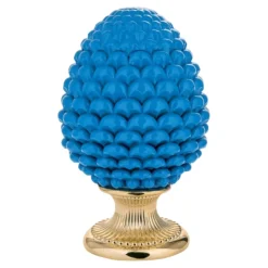 Soprammobili Moderni-Bongelli Preziosi Pigna da tavolo h17 ceramica blu oro