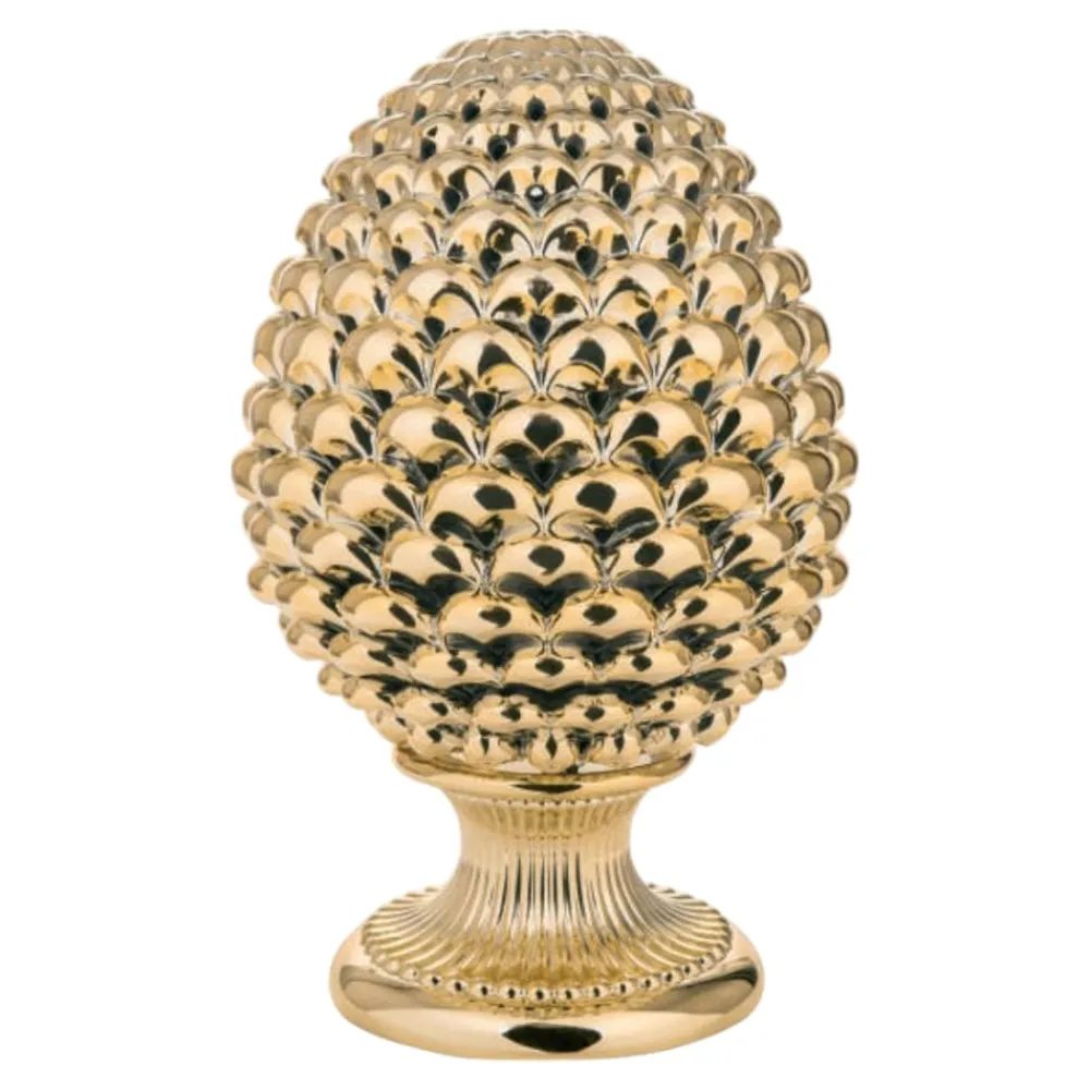 Soprammobili Moderni-Bongelli Preziosi Pigna da tavolo h17cm oro soprammobile ceramica