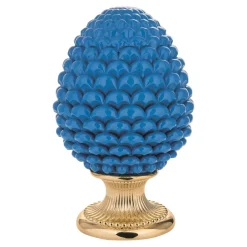 Soprammobili Moderni-Bongelli Preziosi Pigna di ceramica da tavolo blu h35 oro