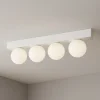 Plafoniere Moderne-Ideal Lux Ping pong pl4 plafoniera bianca led 12w 3000k 4 sfere vetro