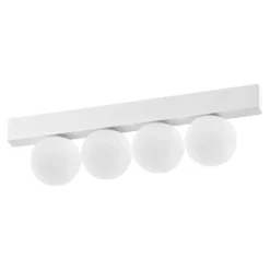 Plafoniere Moderne-Ideal Lux Ping pong pl4 plafoniera bianca led 12w 3000k 4 sfere vetro
