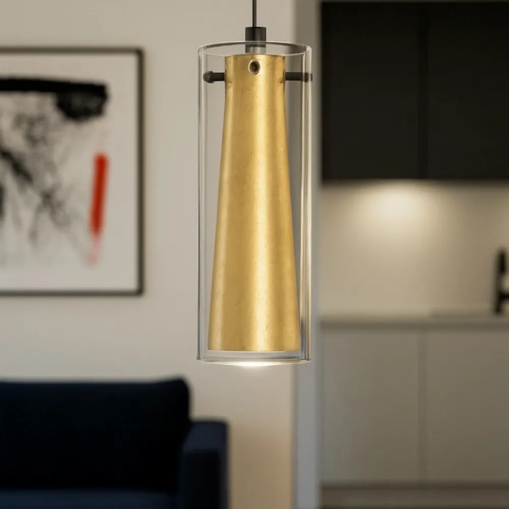 Lampade A Sospensione-Eglo Pinto gold lampada a sospensione per cucina design elegante
