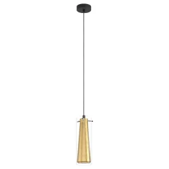 Lampade A Sospensione-Eglo Pinto gold lampada a sospensione per cucina design elegante