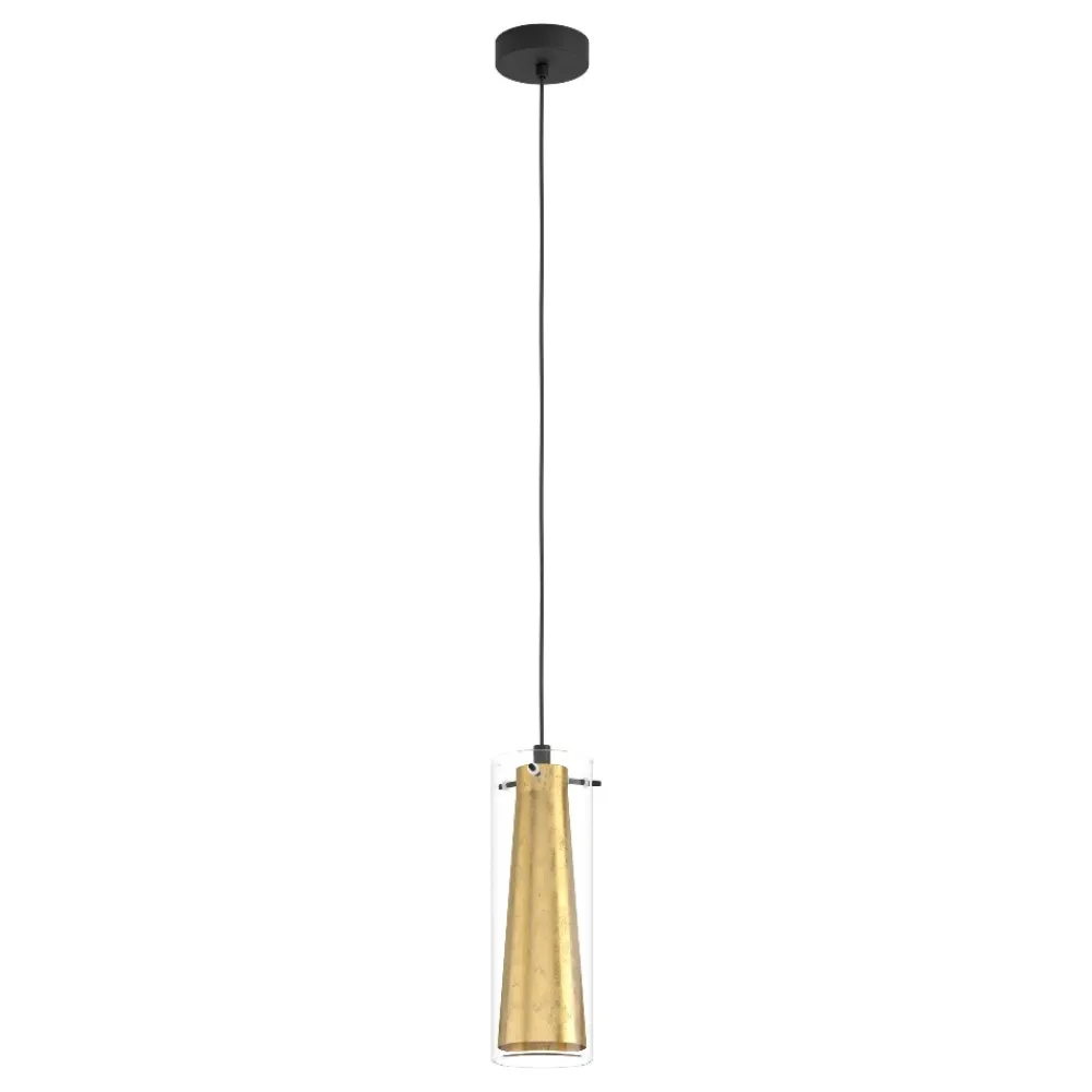 Lampade A Sospensione-Eglo Pinto gold lampada a sospensione per cucina design elegante
