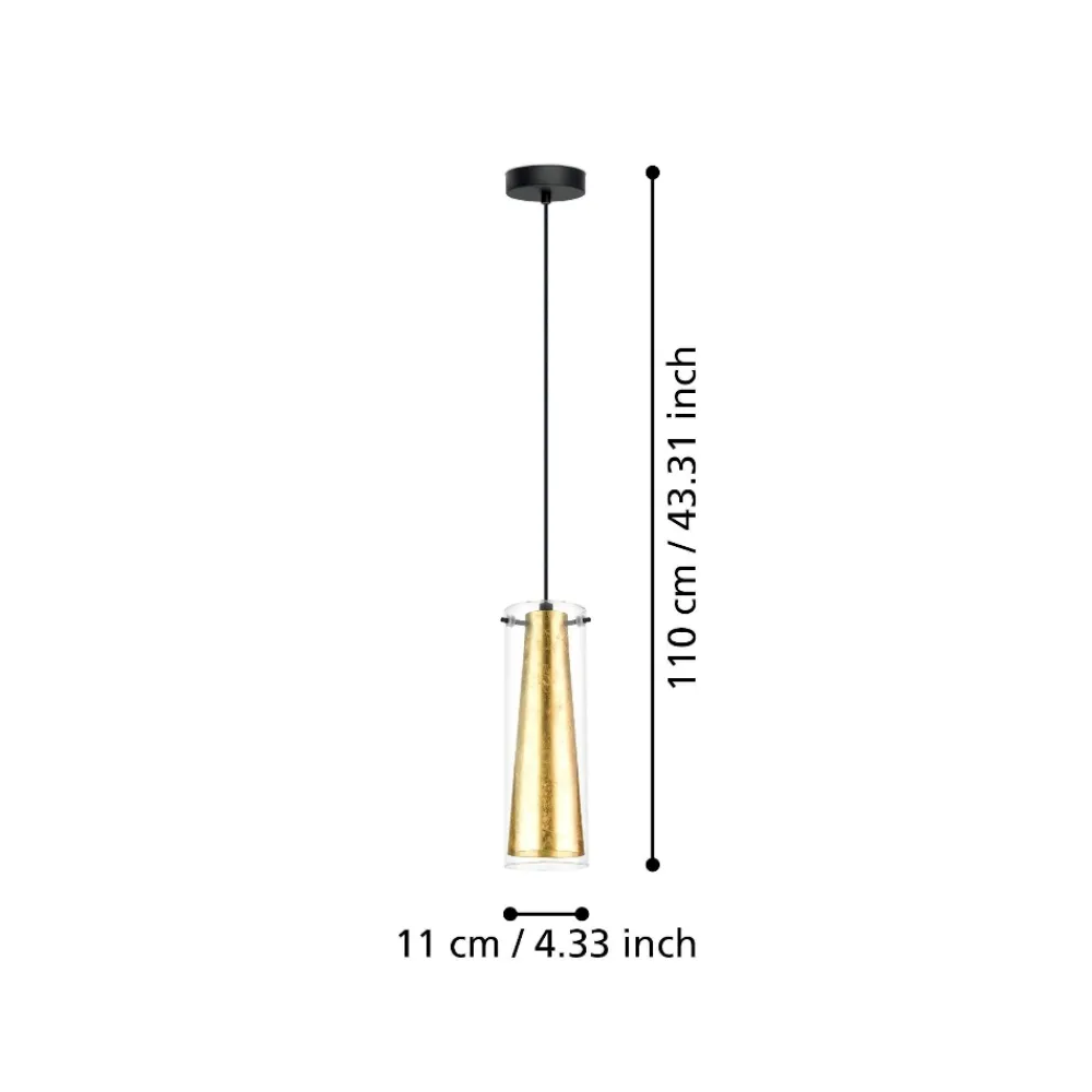 Lampade A Sospensione-Eglo Pinto gold lampada a sospensione per cucina design elegante