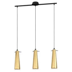 Lampadari Cucina-Eglo Pinto gold lampadario cucina colore oro con 3 luci pendenti