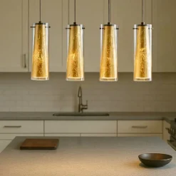 Lampadari Cucina-Eglo Pinto gold lampadario da cucina colore oro 4 luci