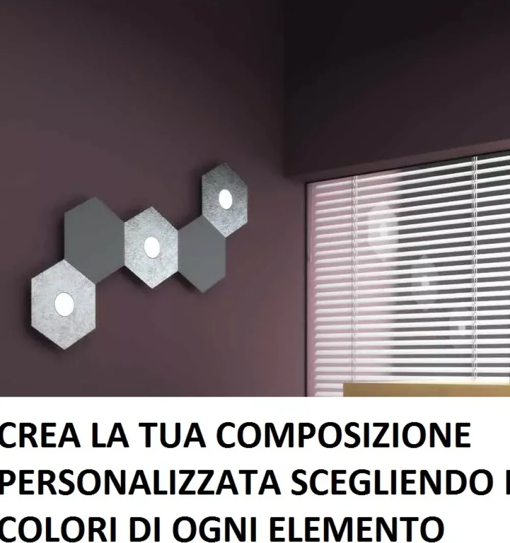 Accessori-Top Light Placca decoro grigio antracite per plafoniera hexagon