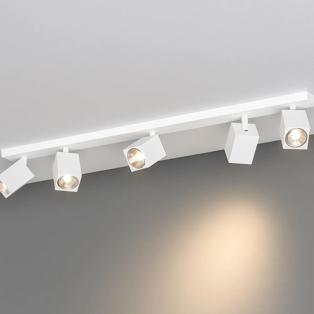 Plafoniere Moderne-Top Light Plafoniera a binario bianca moderna 5 luci orientabili gu10 per cucina kibo
