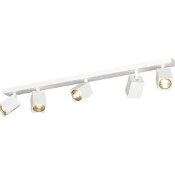 Plafoniere Moderne-Top Light Plafoniera a binario bianca moderna 5 luci orientabili gu10 per cucina kibo