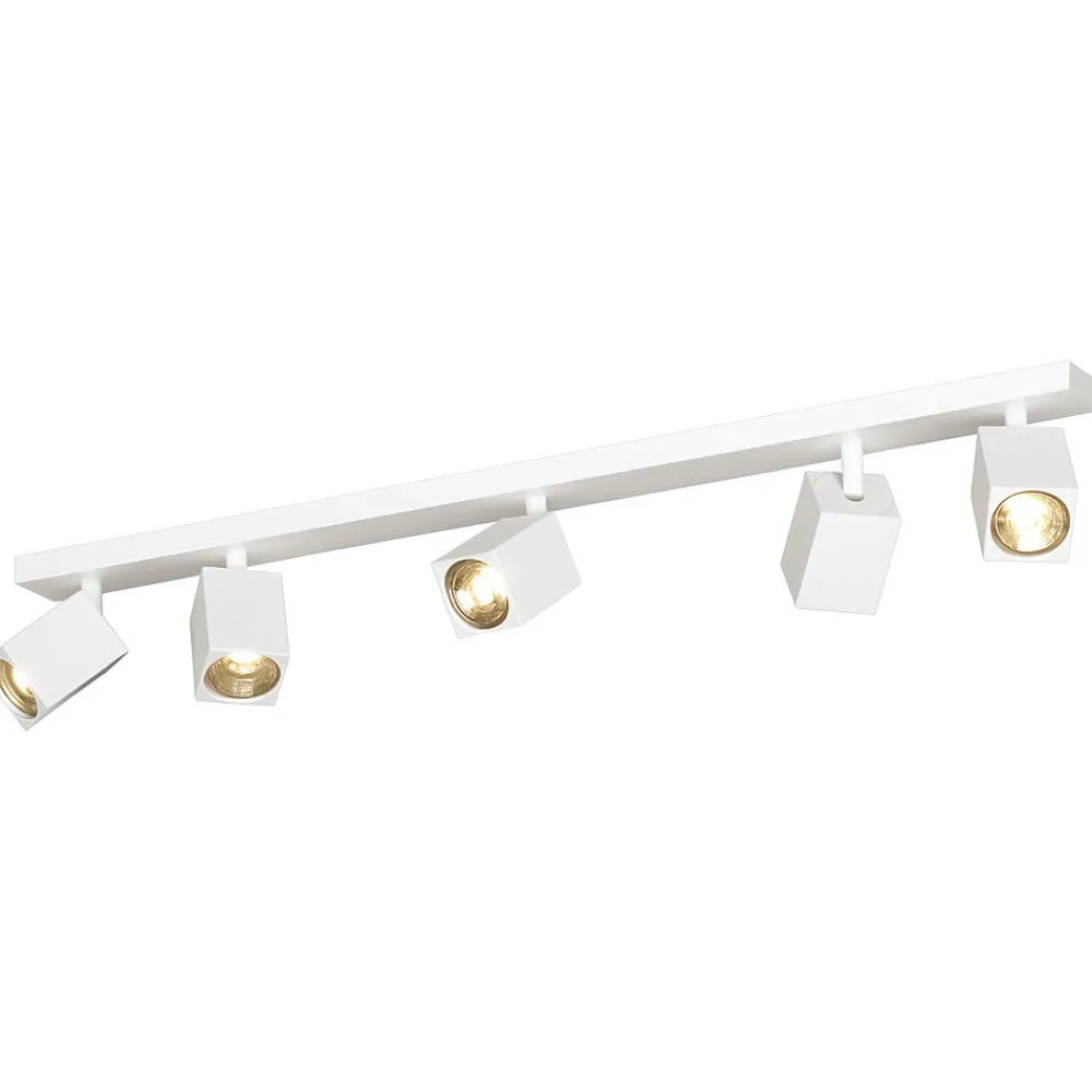 Plafoniere Moderne-Top Light Plafoniera a binario bianca moderna 5 luci orientabili gu10 per cucina kibo