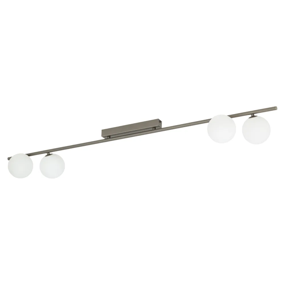 Plafoniere Moderne-Selezionato da Mazzolaluce Plafoniera a binario 141 cm marrone con sfere di vetro per soggiorno moderno