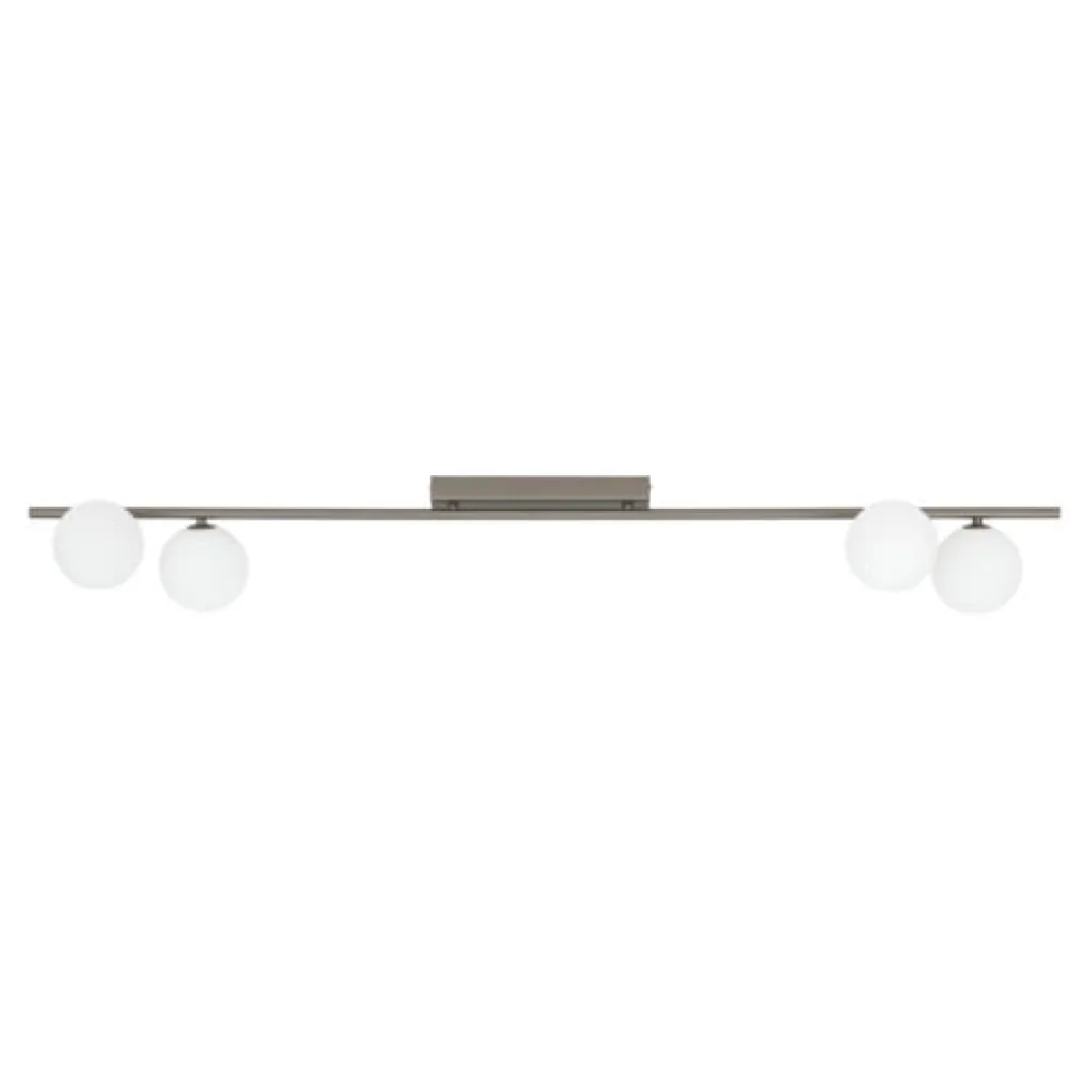 Plafoniere Moderne-Selezionato da Mazzolaluce Plafoniera a binario 141 cm marrone con sfere di vetro per soggiorno moderno