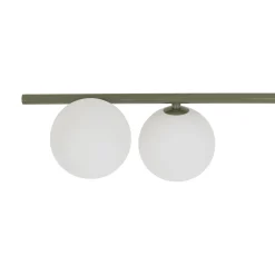Plafoniere Moderne-Selezionato da Mazzolaluce Plafoniera a binario 141 cm verde oliva con sfere in vetro per soggiorno moderno