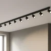 Plafoniere Moderne-Selezionato da Mazzolaluce Plafoniera a binario nera 170cm con 8 faretti orientabili