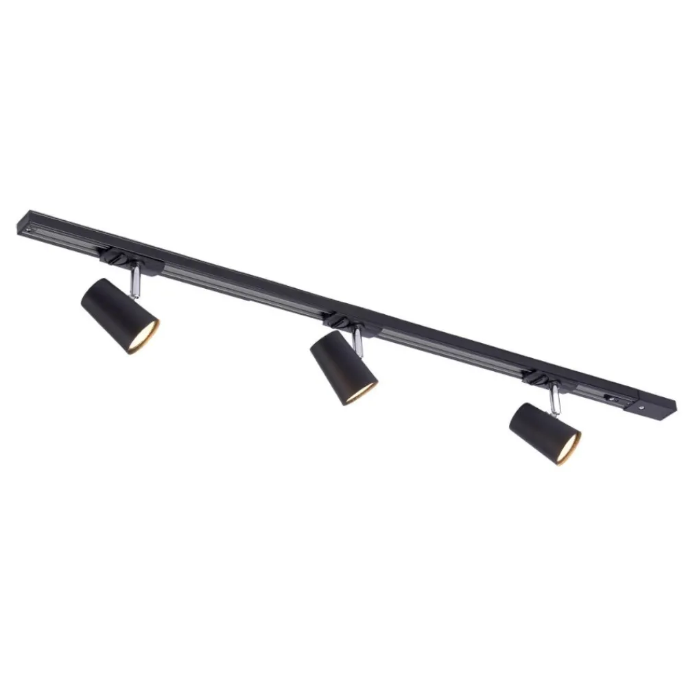 Illuminazione A Binario-Selezionato da Mazzolaluce Plafoniera a binario nero 3 spot led orientabili monofase fp