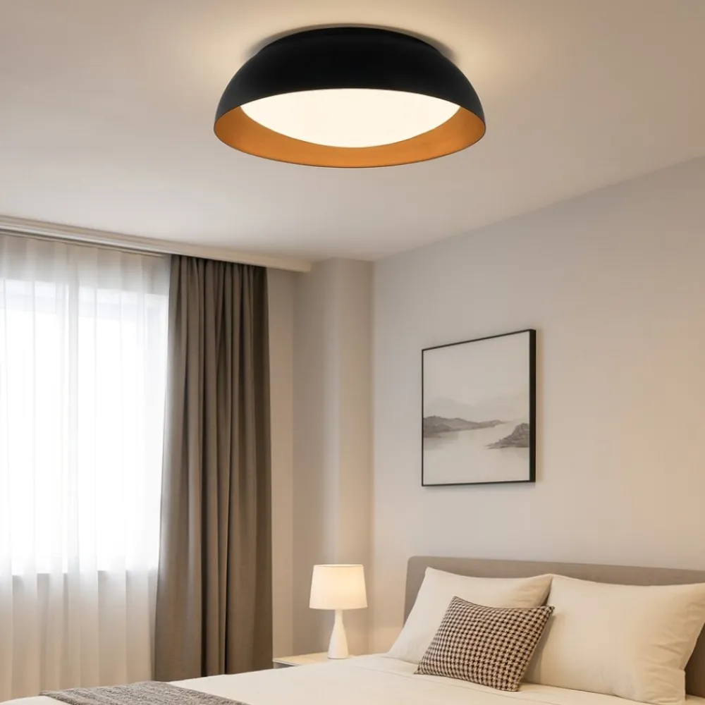 Plafoniere Moderne-Selezionato da Mazzolaluce Plafoniera a cupola nero rame per sala da pranzo