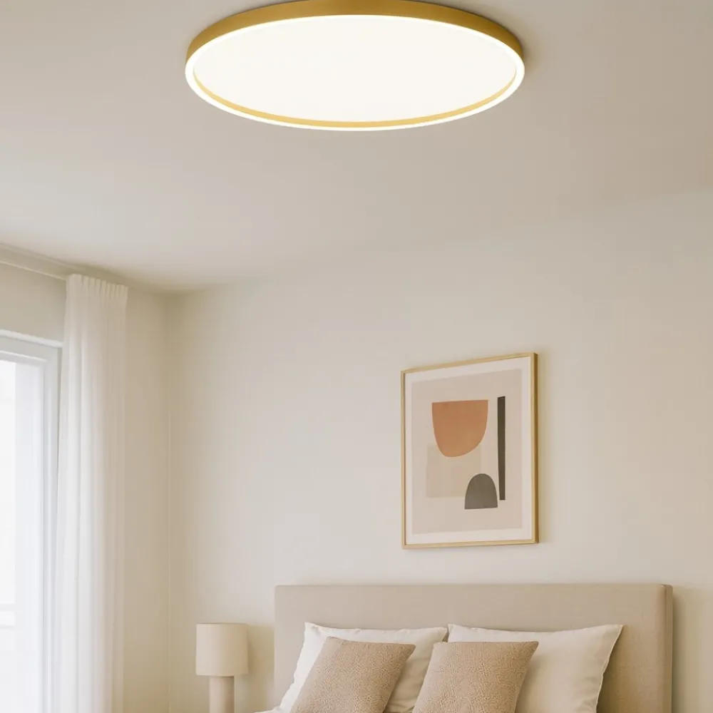Plafoniere Moderne-Gea Luce Plafoniera aela oro led 72w 3000k 4000k rotonda