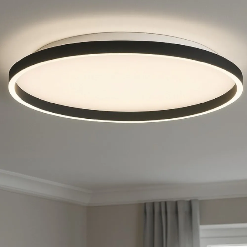 Plafoniere Moderne-Gea Luce Plafoniera aela p-p nera per cucina moderna 36w 3000k 4000k