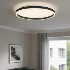 Plafoniere Moderne-Gea Luce Plafoniera aela p-p nera per cucina moderna 36w 3000k 4000k