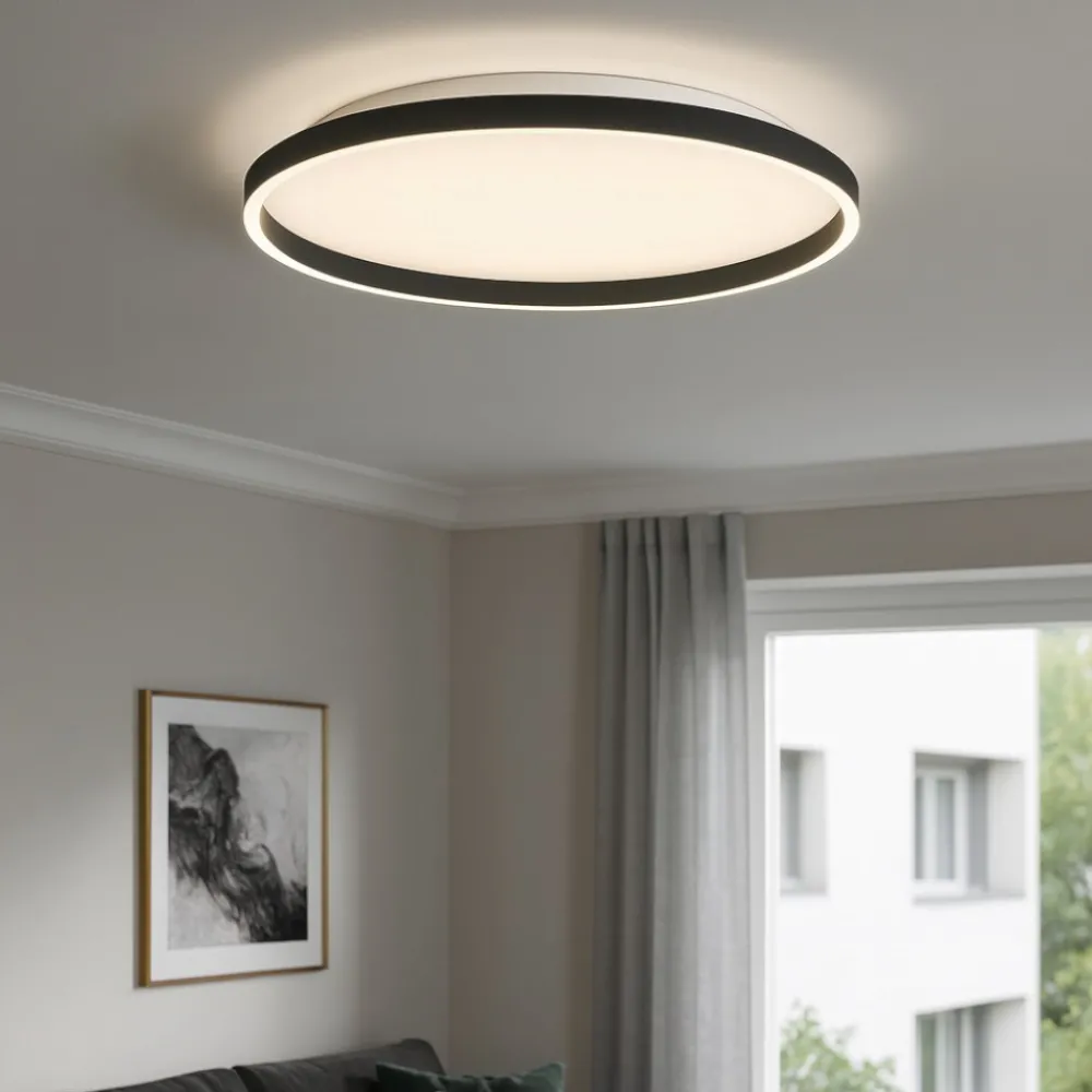 Plafoniere Moderne-Gea Luce Plafoniera aela p-p nera per cucina moderna 36w 3000k 4000k