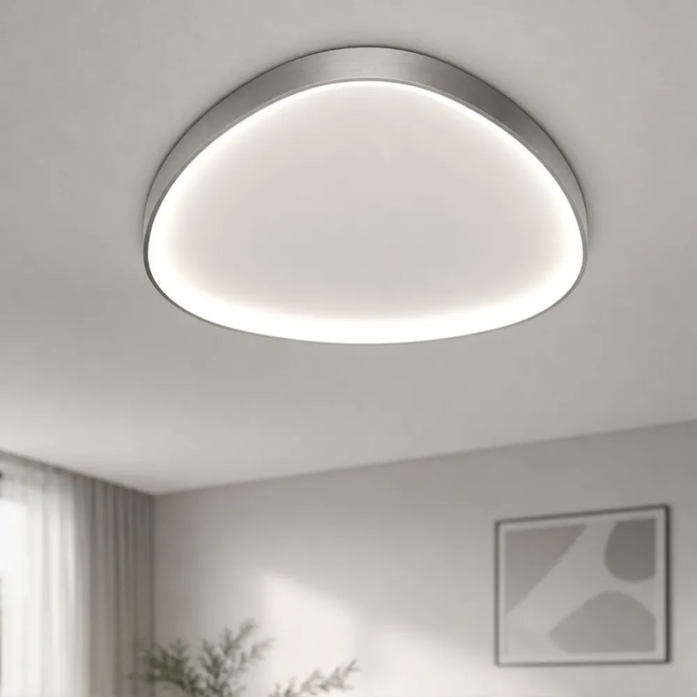 Plafoniere Moderne-Vivida International Plafoniera a led vivida lifering titanio 48w 3000k 4000k dimmerabile