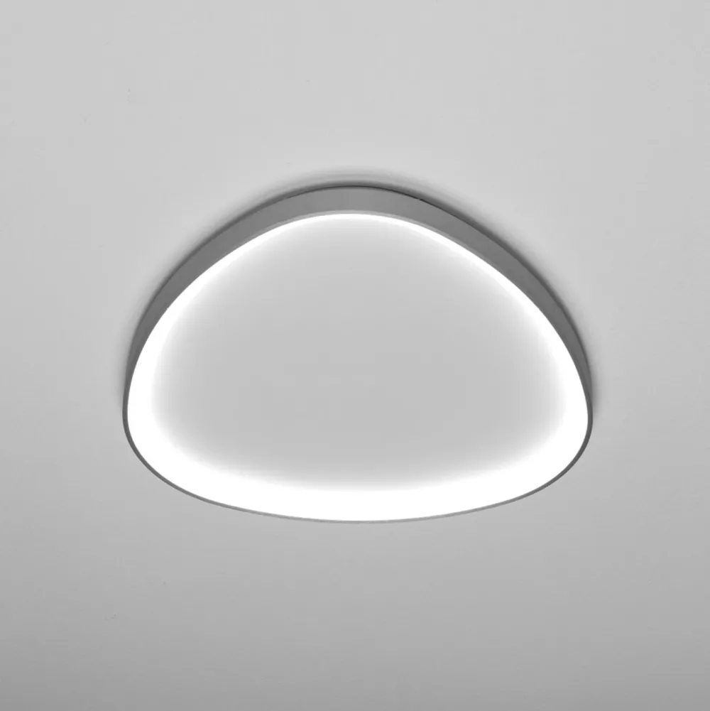 Plafoniere Moderne-Vivida International Plafoniera a led vivida lifering titanio 48w 3000k 4000k dimmerabile